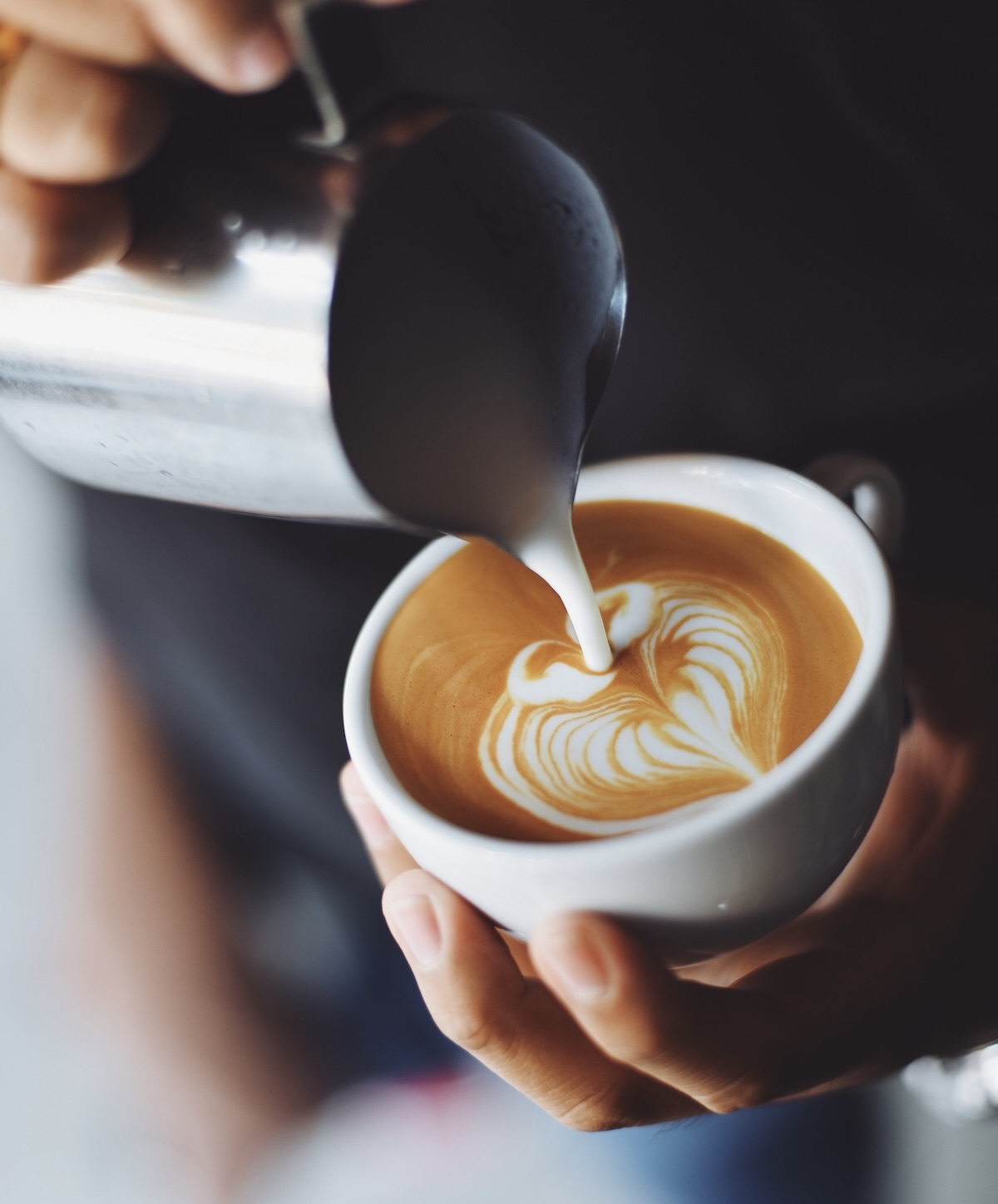Latte art at a coffee catering event